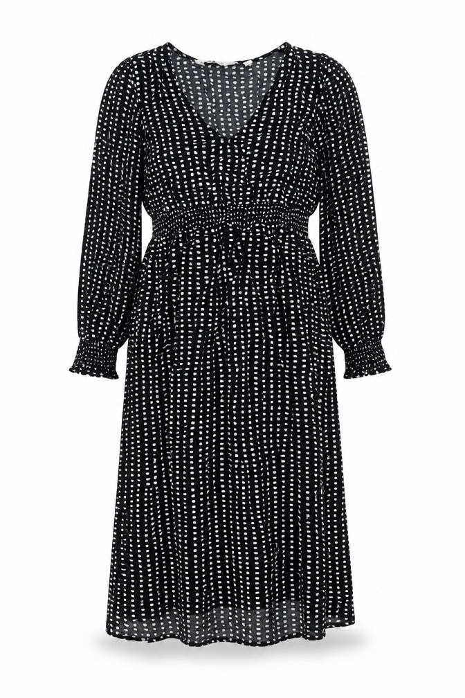 Dorothy Perkins Womens Black Polka Dot Viscose A-Line Size 12 V-Neck Pullover