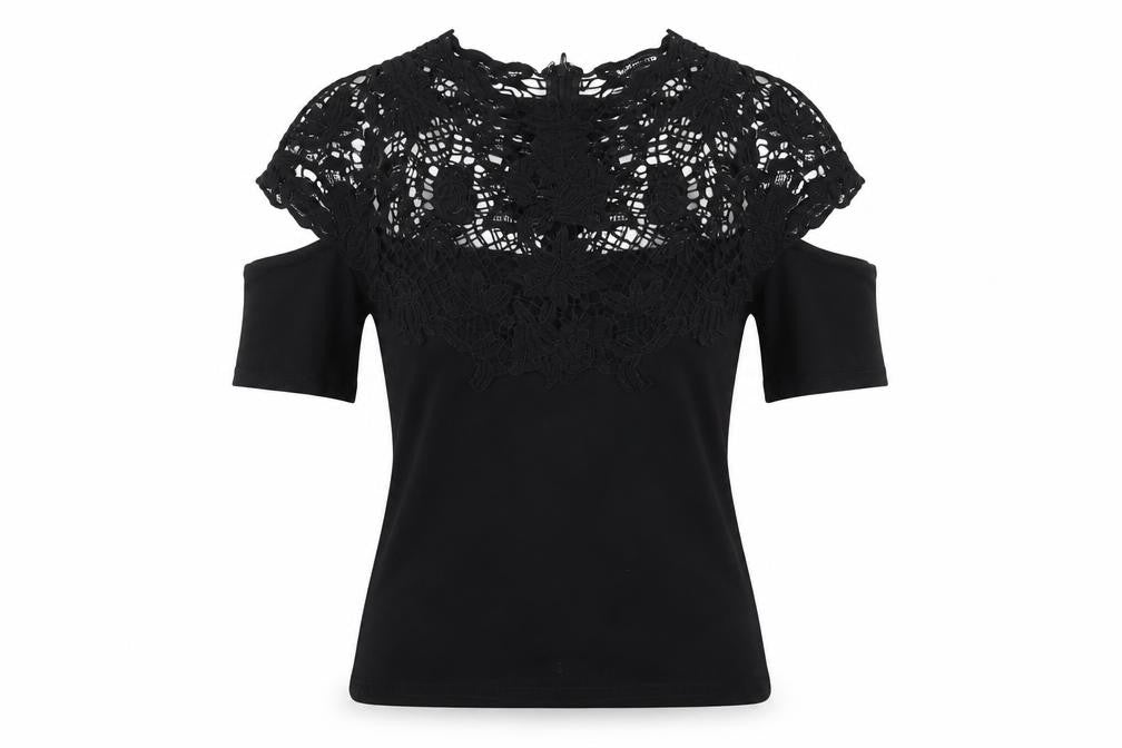 Marciano Womens Black Viscose Basic T-Shirt Size S Round Neck