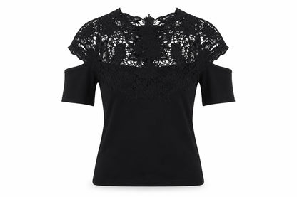 Marciano Womens Black Viscose Basic T-Shirt Size S Round Neck