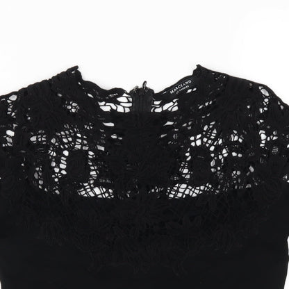 Marciano Womens Black Viscose Basic T-Shirt Size S Round Neck
