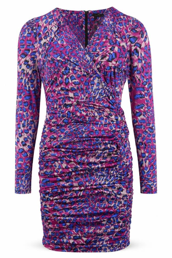 Jenerique Womens Multicoloured Geometric Polyester Bodycon Size 14 V-Neck Zip