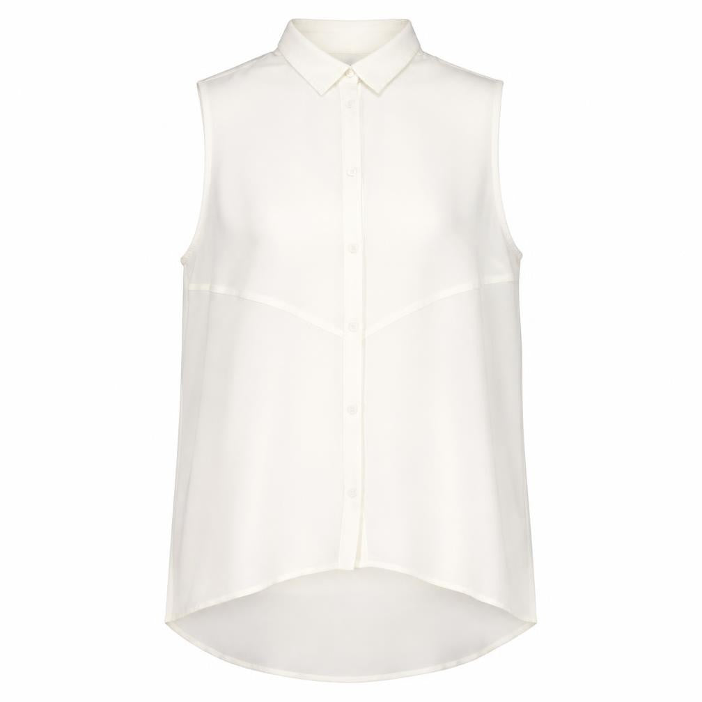 H&M Womens White Polyester Basic Button-Up Size 12 Collared