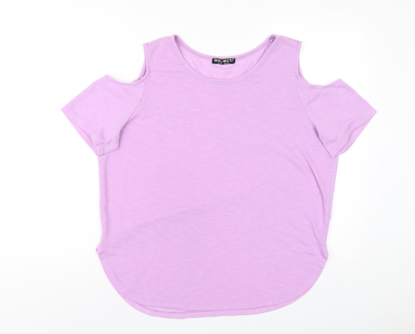 Select Womens Purple Viscose Basic T-Shirt Size 16 Round Neck