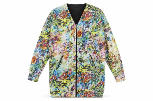 VILA Womens Multicoloured Geometric Polyester Jacket Dress Size S V-Neck Zip