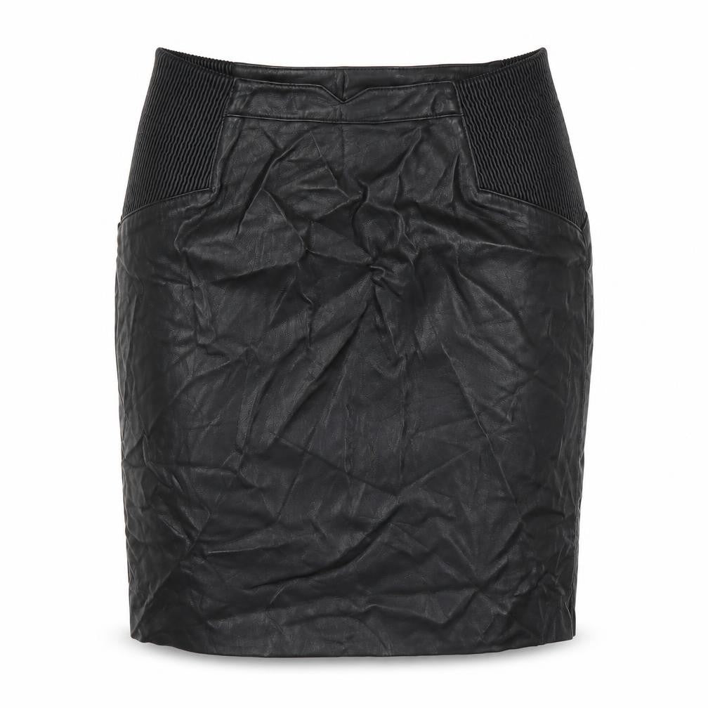 VERO MODA Womens Black Polyurethane Straight & Pencil Skirt Size L