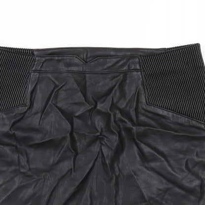 Vero Moda Womens Black Polyurethane Straight & Pencil Skirt Size L