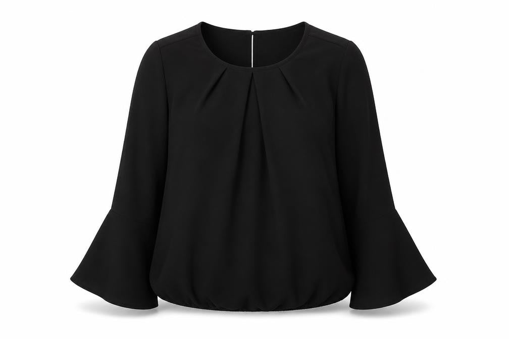 Klass Womens Black Polyester Basic T-Shirt Size 10 Boat Neck