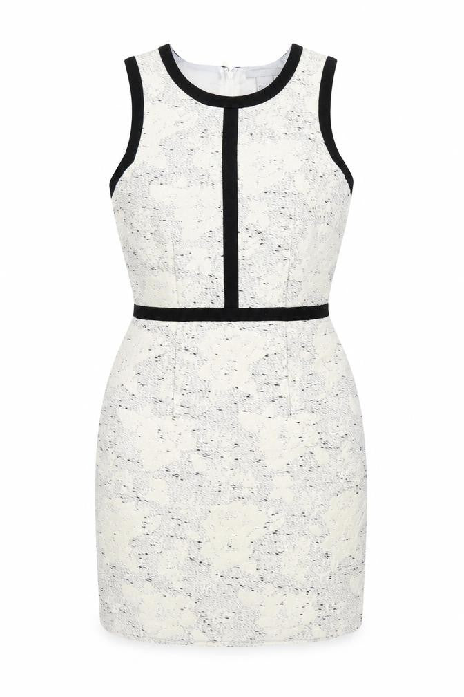 H&M Womens White Polyester A-Line Size 8 Round Neck Zip