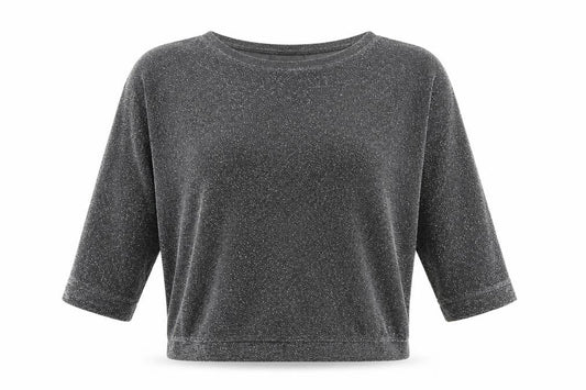 Pussycat London Womens Silver Polyester Basic T-Shirt Size 10 Round Neck