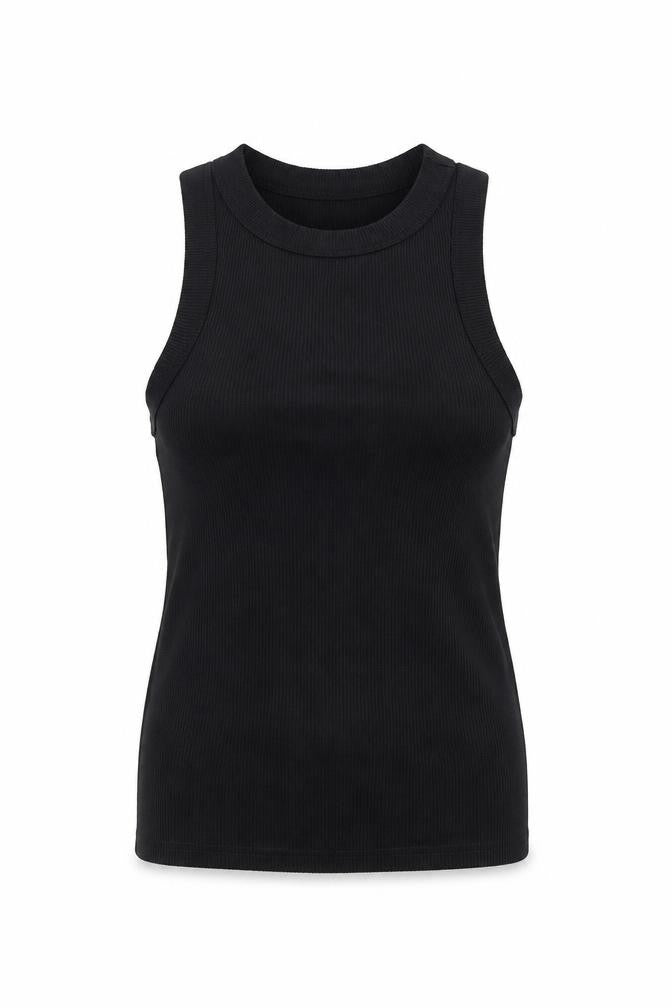 Boohoo Womens Black Polyester Basic Tank Size 12 Round Neck
