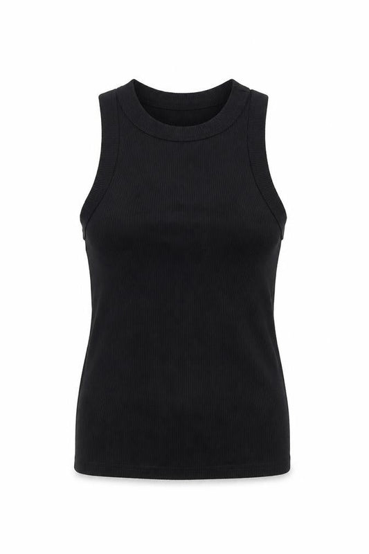 Boohoo Womens Black Polyester Basic Tank Size 12 Round Neck