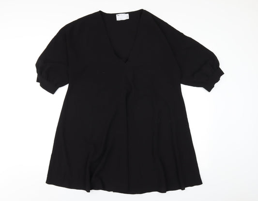 ASOS Womens Black Polyester A-Line Size 6 V-Neck Pullover