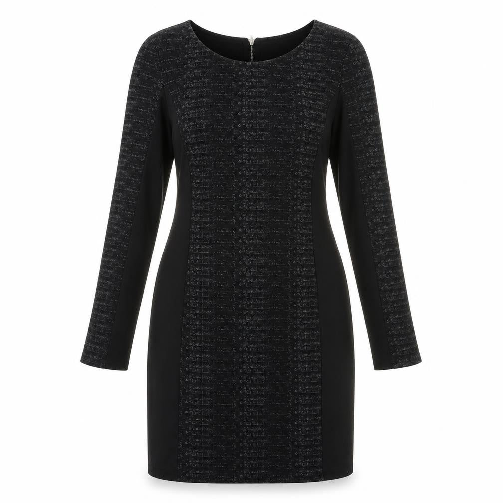 H&M Womens Black Polyester Bodycon Size 14 Round Neck Zip