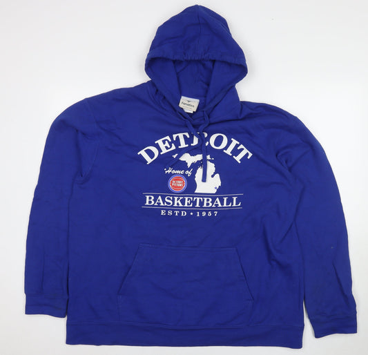 Fanatics Womens Blue Cotton Pullover Hoodie Size L Pullover - Detroit Basketball 1957