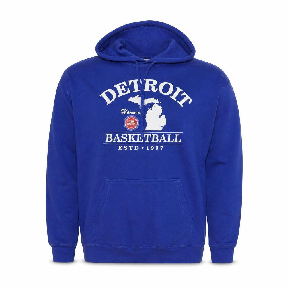 Fanatics Womens Blue Cotton Pullover Hoodie Size L Pullover - Detroit Basketball 1957