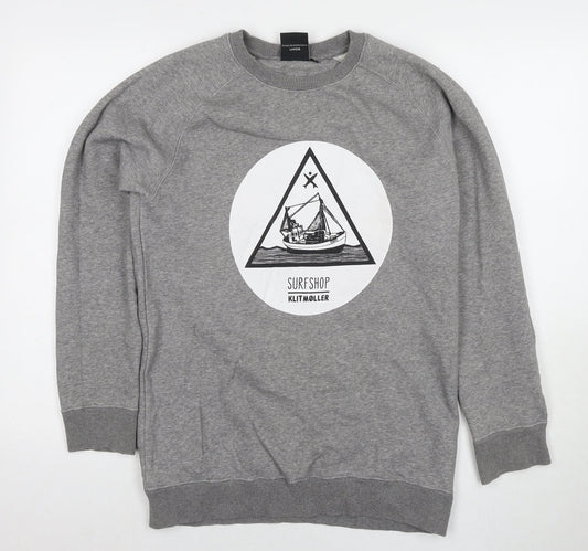 West Wind Mens Grey Cotton Pullover Hoodie Size S - Surf Shop