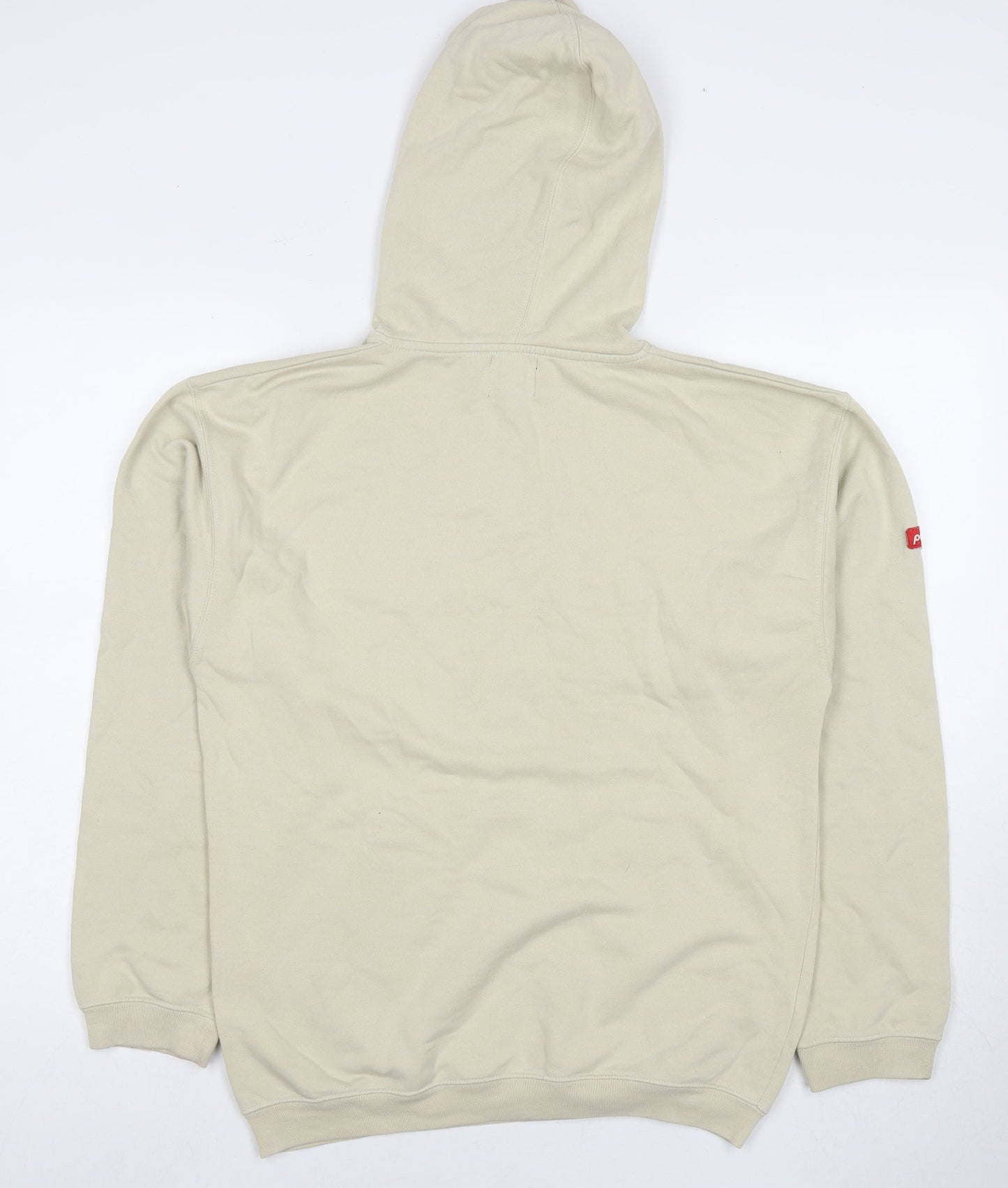 Pod Mens Beige Cotton Pullover Hoodie Size S - Logo