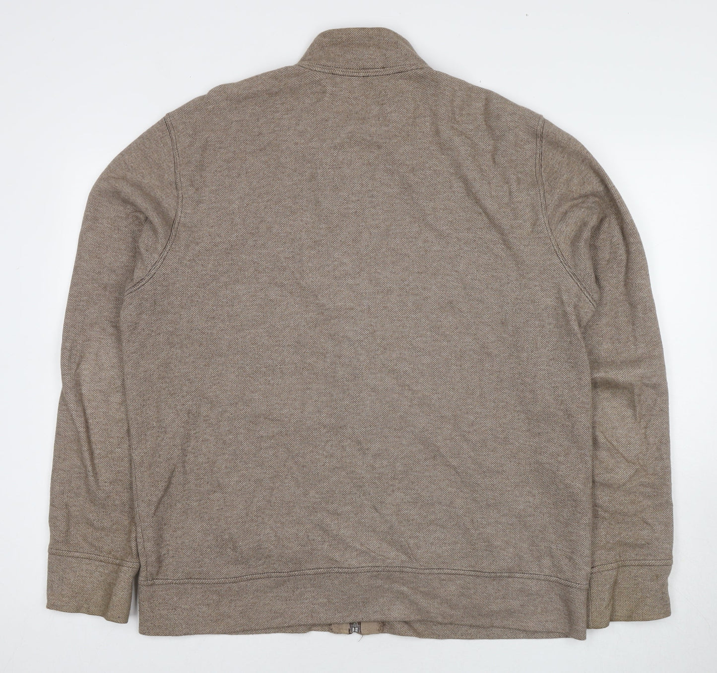 Lands' End Mens Brown Cotton Full Zip Sweatshirt Size L