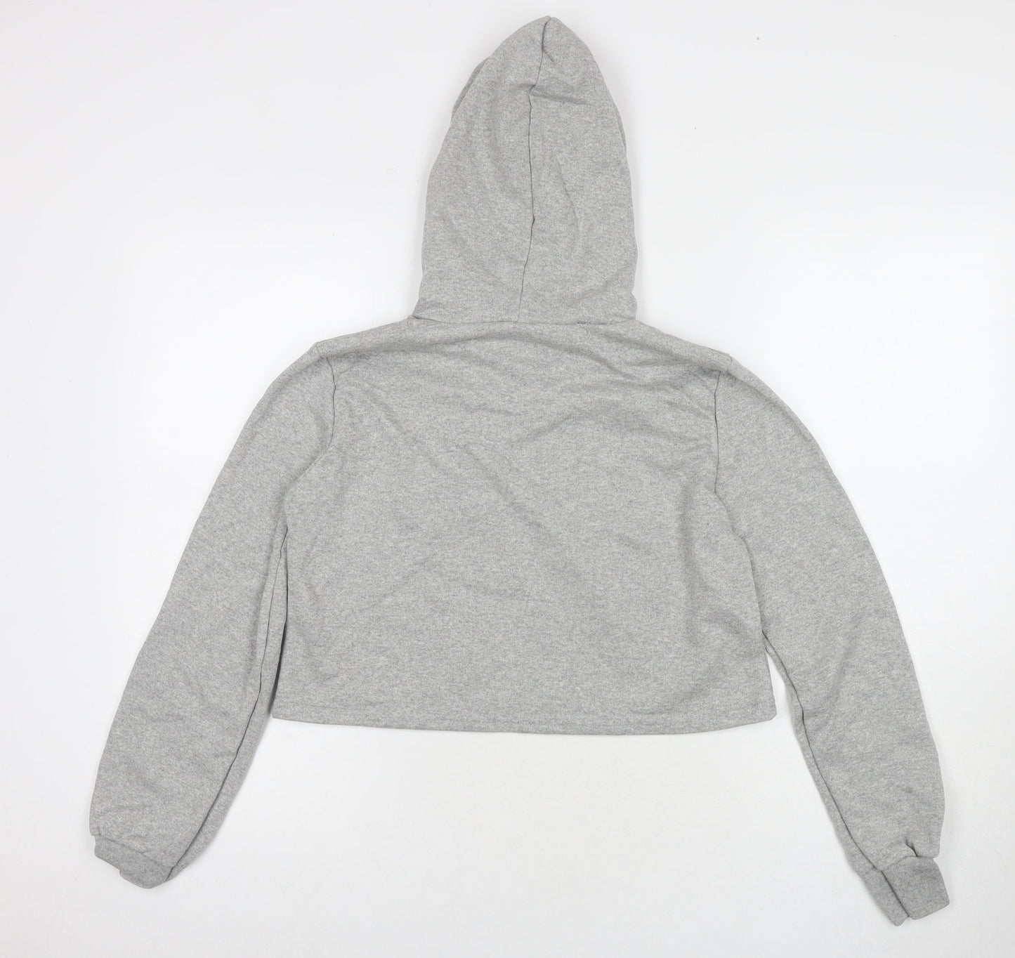 Stylewise Womens Grey Polyester Pullover Sweatshirt Size M Pullover - Couture Lips Cropped Size M/L