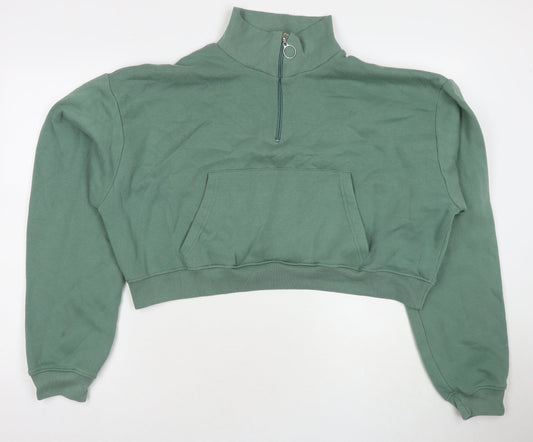 PRETTYLITTLETHING Womens Green Cotton Pullover Sweatshirt Size XL Pullover