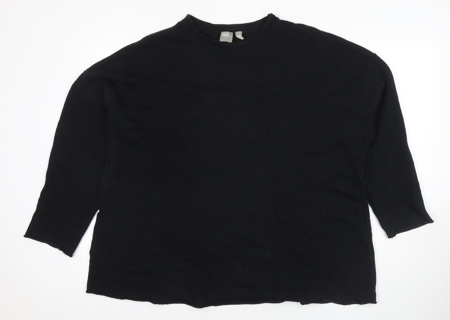 ASOS Womens Black Cotton Pullover Sweatshirt Size 10 Pullover