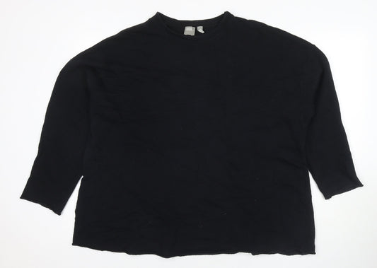 ASOS Womens Black Cotton Pullover Sweatshirt Size 10 Pullover