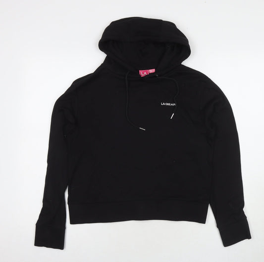 LA Gear Womens Black Cotton Pullover Sweatshirt Size 10 Pullover - Logo