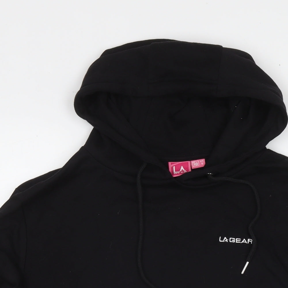 LA Gear Womens Black Cotton Pullover Sweatshirt Size 10 Pullover - Logo
