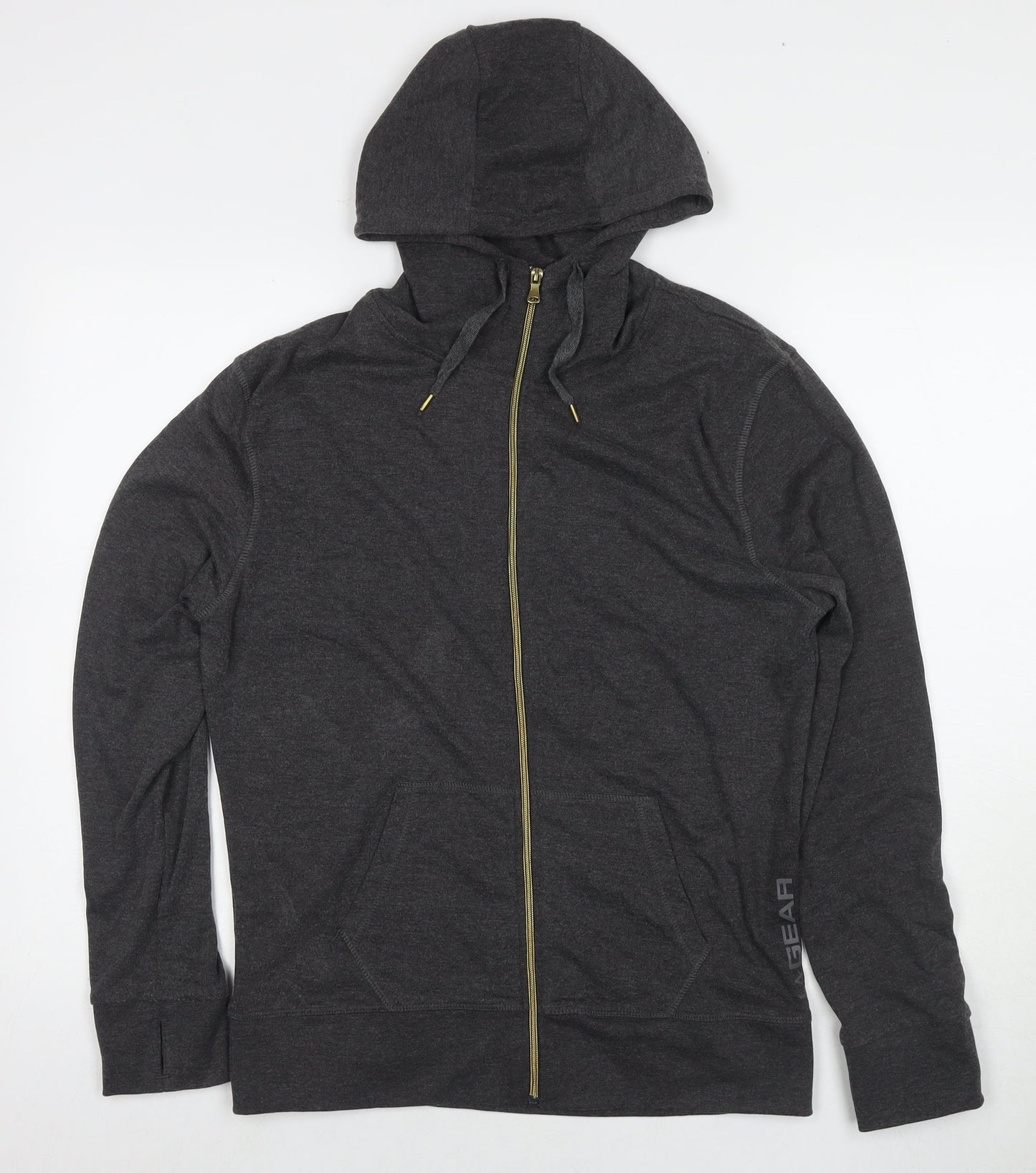 LA Gear Womens Grey Cotton Full Zip Hoodie Size 16 Pullover