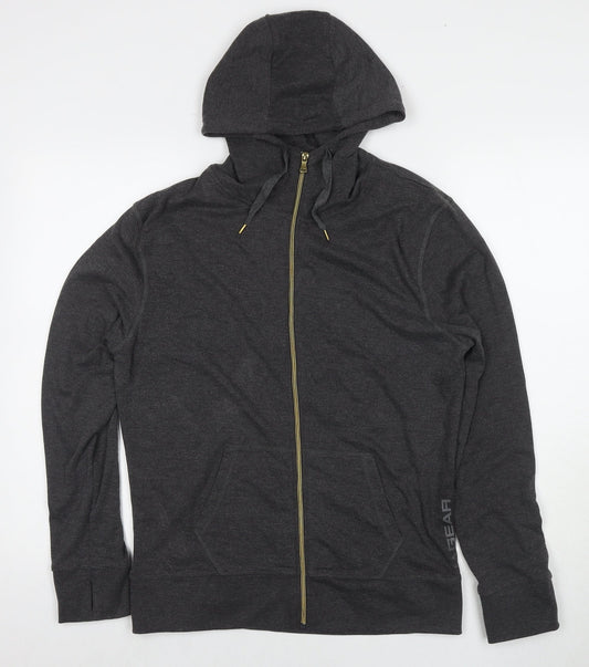 LA Gear Womens Grey Cotton Full Zip Hoodie Size 16 Pullover