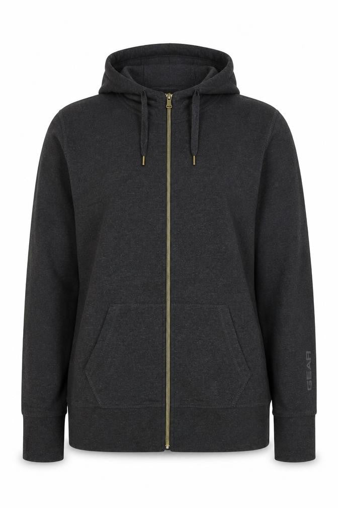 LA Gear Womens Grey Cotton Full Zip Hoodie Size 16 Pullover