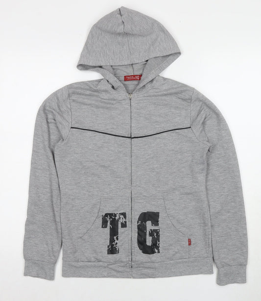 Toms Girl Womens Grey Cotton Full Zip Hoodie Size M Zip