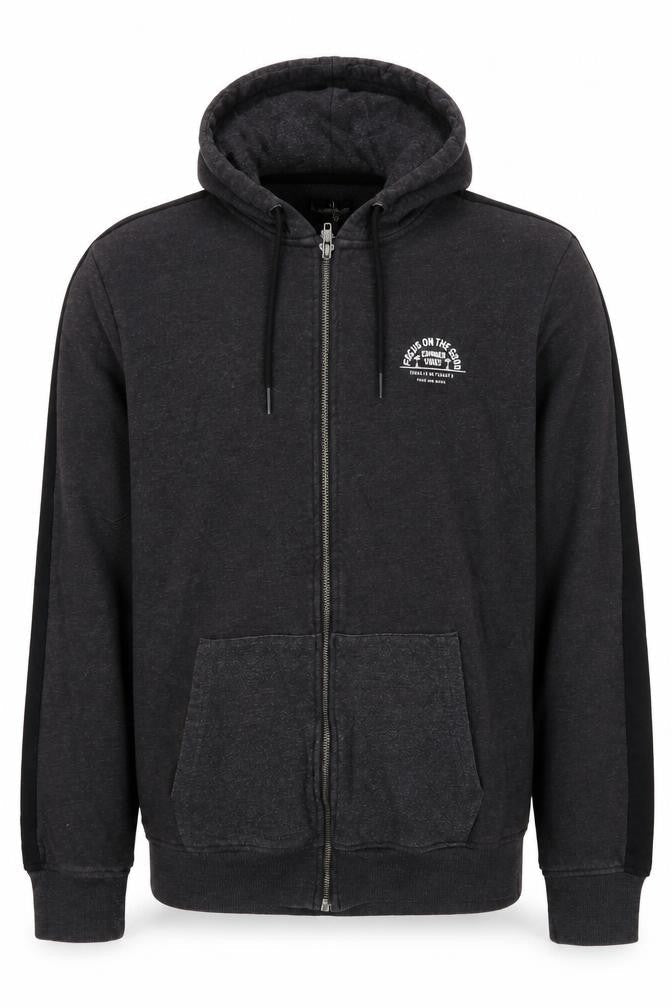 Threadcare Mens Grey Cotton Full Zip Hoodie Size L
