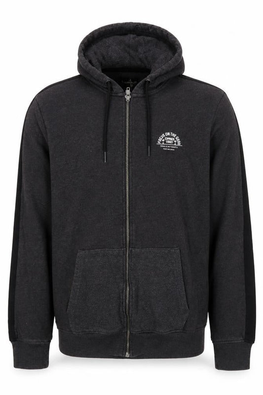 Threadcare Mens Grey Cotton Full Zip Hoodie Size L