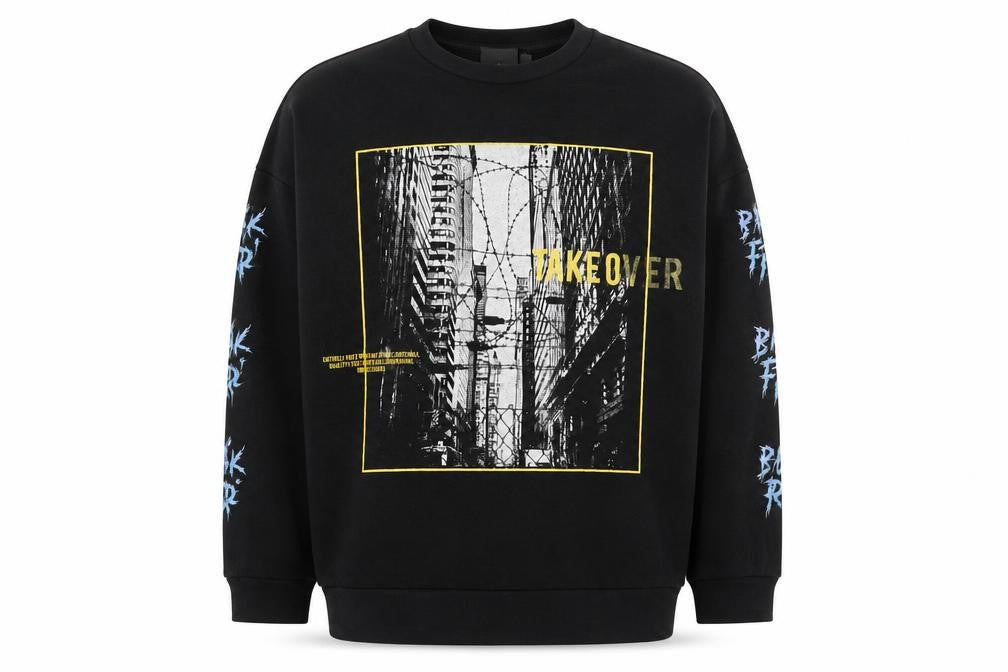 ASOS Mens Black Cotton Pullover Sweatshirt Size S - Takeover