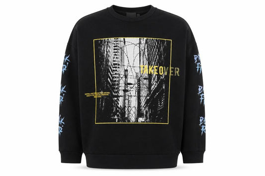 ASOS Mens Black Cotton Pullover Sweatshirt Size S - Takeover