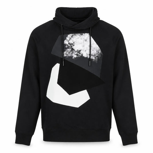 Divided by H&M Mens Black Cotton Pullover Sweatshirt Size M - Geometric Detail