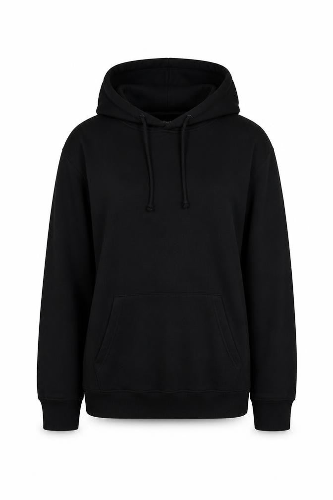 PRETTYLITTLETHING Womens Black Cotton Pullover Hoodie Size M Zip