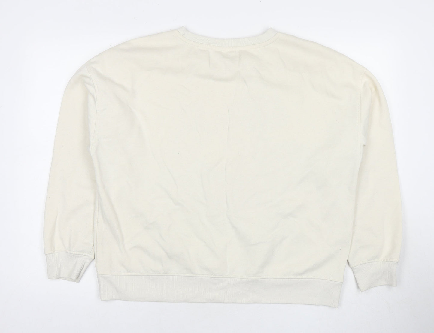 Disney Womens Ivory Cotton Pullover Sweatshirt Size 14 Pullover - Mickey Mouse Size 14-16
