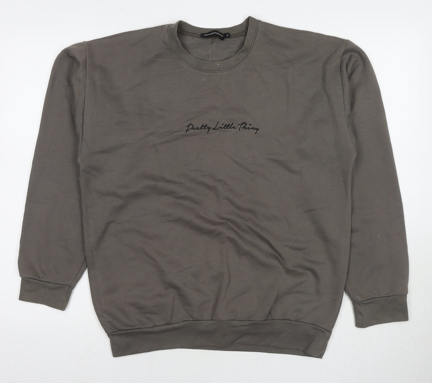 PRETTYLITTLETHING Womens Beige Cotton Pullover Sweatshirt Size S Pullover