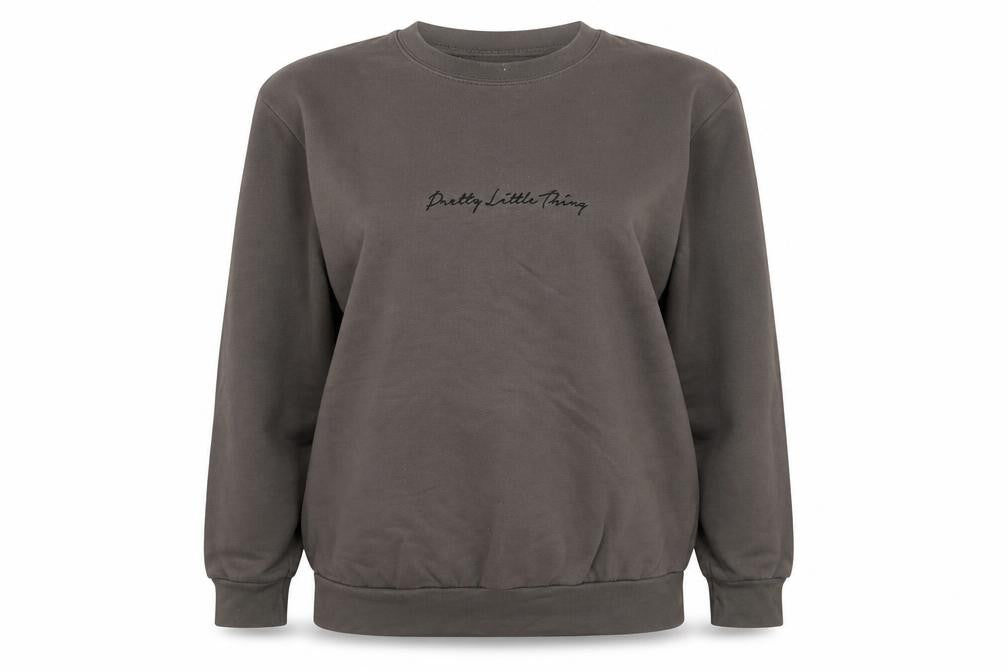 PRETTYLITTLETHING Womens Beige Cotton Pullover Sweatshirt Size S Pullover