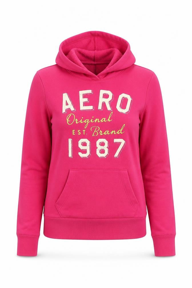 Aerosoles Womens Pink Cotton Pullover Hoodie Size S Pullover - Logo 1987