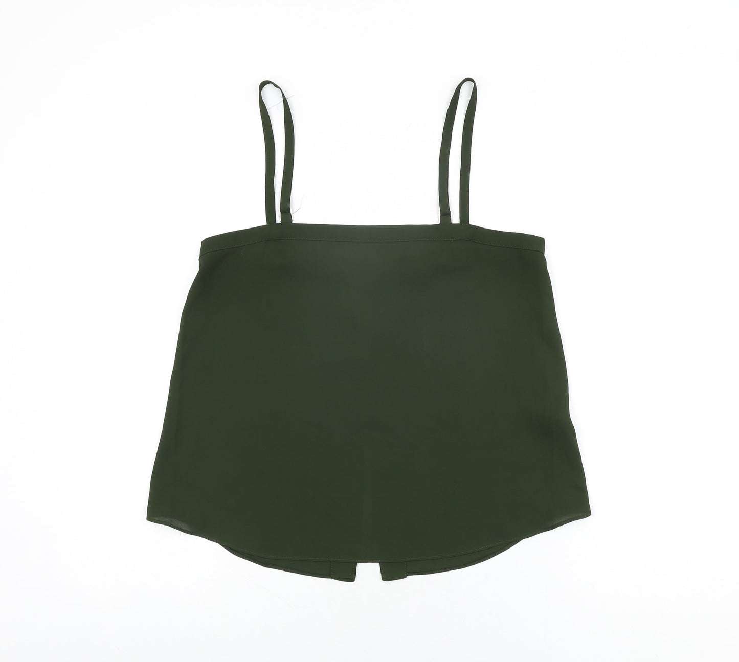River Island Womens Green Polyester Camisole T-Shirt Size 10 Square Neck