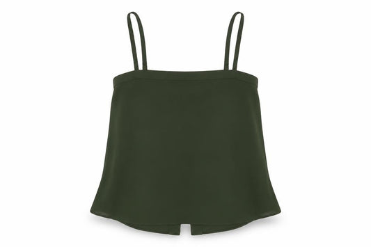 River Island Womens Green Polyester Camisole T-Shirt Size 10 Square Neck
