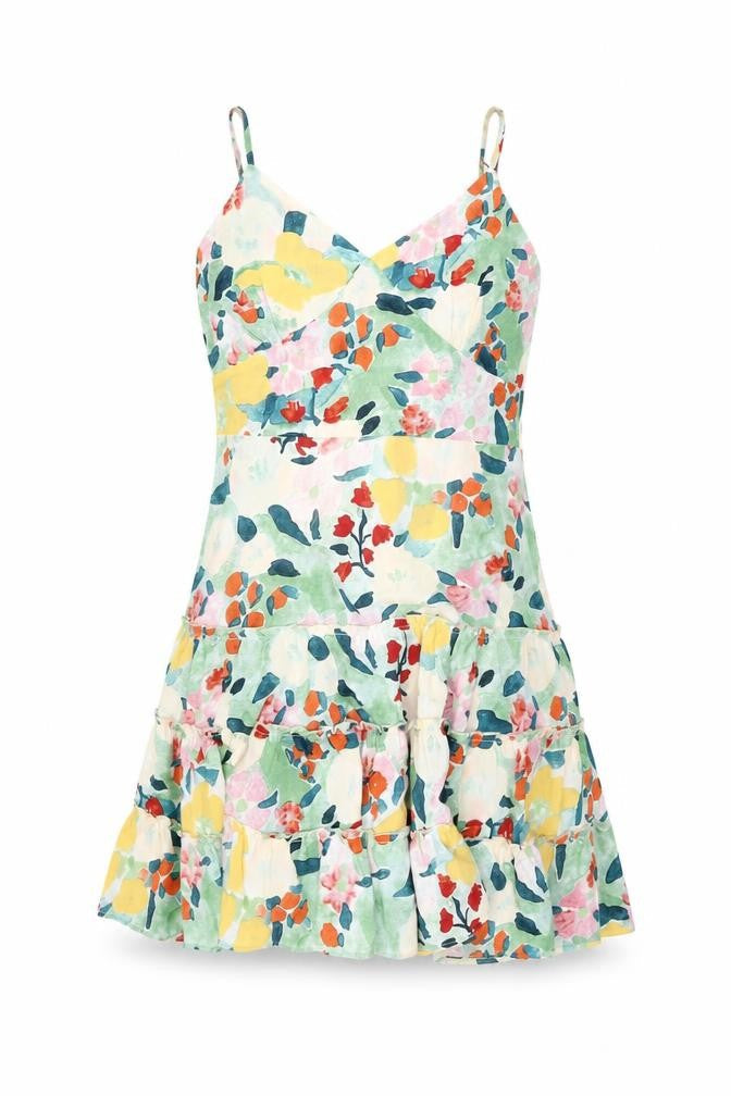 QED London Womens Multicoloured Floral Polyester Shift Size 10 V-Neck Zip