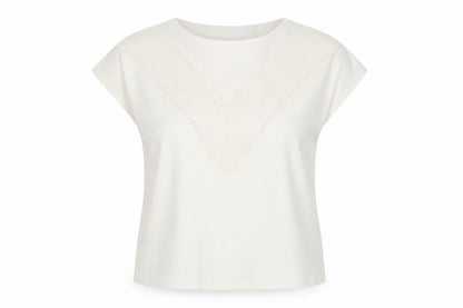 Mango Womens White Polyester Basic Blouse Size M Round Neck