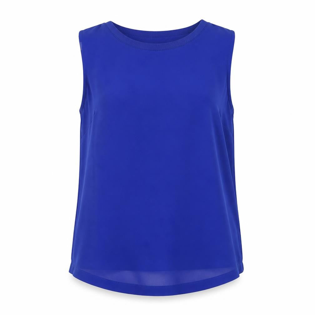 Marks & Spencer Womens Blue Polyester Basic Blouse Size 12 Round Neck
