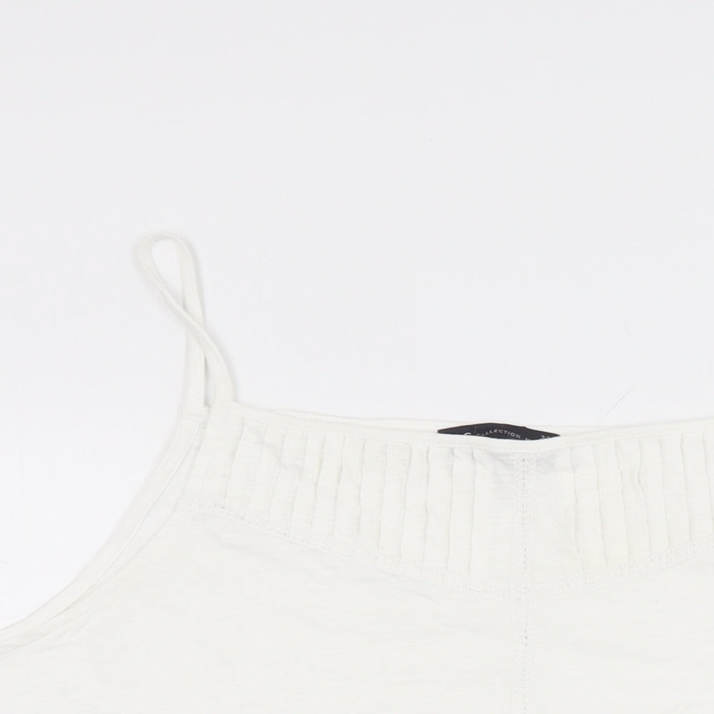 Marks and Spencer Womens White Cotton Basic T-Shirt Size 22 Square Neck