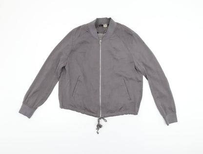 H&M Womens Grey Jacket Size 12 Zip
