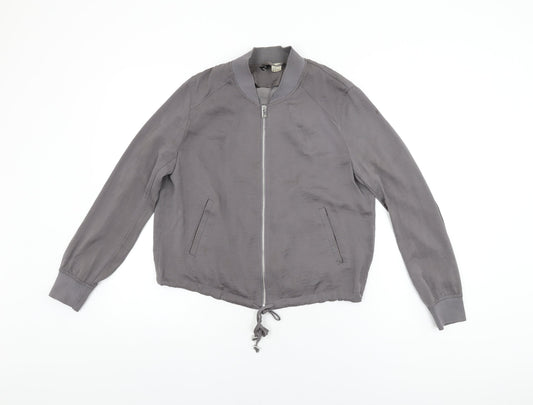 H&M Womens Grey Jacket Size 12 Zip